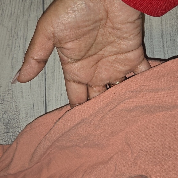 Velvet Torch Babydoll Skater Dress w/ 3/4 Puff Sleeves Pink/Peach Size L NWT - Picture 11 of 11